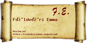 Földvári Emma névjegykártya