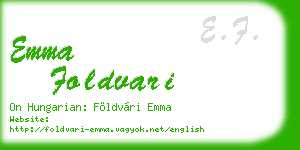 emma foldvari business card
